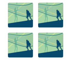 Females Competing Scene Coaster Set Of Four