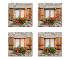 Stone House with Window Coaster Set Of Four