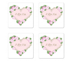 Heart Shaped Vintage Art Coaster Set Of Four