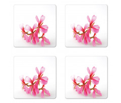 Summer Flower Blossoms Coaster Set Of Four