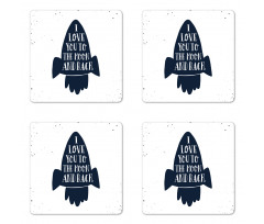 Grunge Style Space Travel Coaster Set Of Four