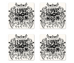 Stars Botany Ornaments Art Coaster Set Of Four