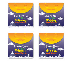 Smiling Sun Clouds Coaster Set Of Four