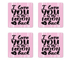 Affection Motto Art Coaster Set Of Four