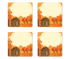 Lodge and Maple Trees Coaster Set Of Four