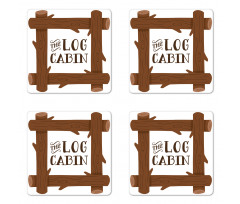 Wooden Square Frame Art Coaster Set Of Four