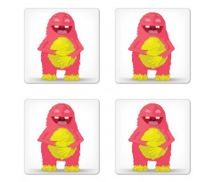 Monster Character Laughing Coaster Set Of Four