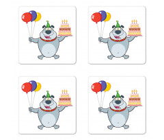 Bulldog Balloons and Cake Coaster Set Of Four