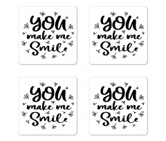 Hand Drawn You Make Me Smile Coaster Set Of Four