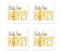 Locally Grown Calligraphy Coaster Set Of Four