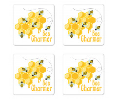 Bee Charmer Lettering Coaster Set Of Four