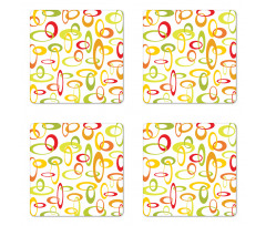 Citrus Tone Ovals Coaster Set Of Four