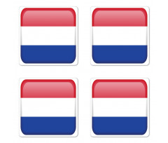 Holland Flag as Square Shape Coaster Set Of Four