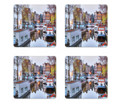 Small Boats on Amstel River Coaster Set Of Four