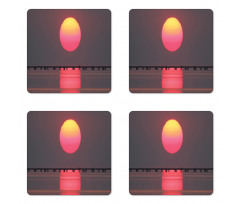 Simple Sunset Scenery Coaster Set Of Four