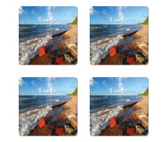 Beachy Summer Scenery Coaster Set Of Four