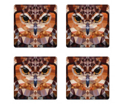 Geometric Mosaic Owl Art Coaster Set Of Four