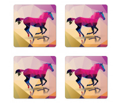 Geometric Horse Animal Coaster Set Of Four