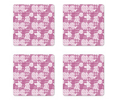 Circles Squares Stripes Coaster Set Of Four