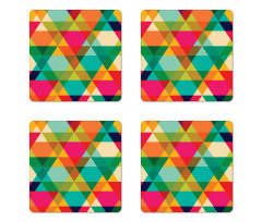 Retro Colors Graphic Art Coaster Set Of Four