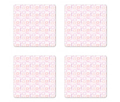 Dots Squares Art Coaster Set Of Four