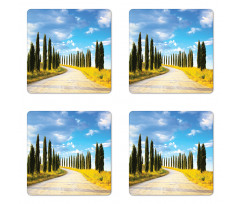 Mediterranean Trees Coaster Set Of Four