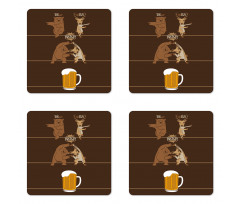 Bear Deer Beer Pub Magic Coaster Set Of Four