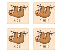 Lazy Animal Smiling Coaster Set Of Four