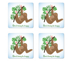 Don't Hurry Be Happy Coaster Set Of Four