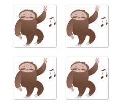 Dancing Cartoon Music Coaster Set Of Four