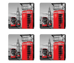 London Retro Phone Booth Coaster Set Of Four