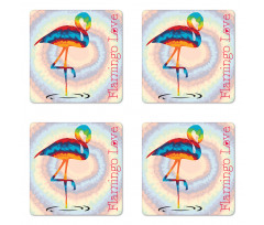 Rainbow Colored Birds Coaster Set Of Four