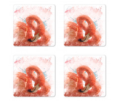 Exotic Bird Watercolor Coaster Set Of Four