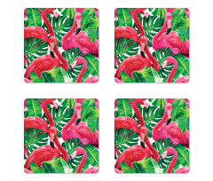 Retro Exotic Leaves Coaster Set Of Four