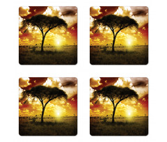 Sunset in Safari Animal Coaster Set Of Four