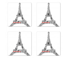 Paris France Tour Coaster Set Of Four