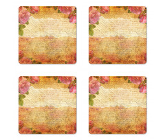 Floral Retro Nostalgic Coaster Set Of Four