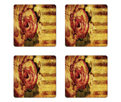 Vintage Piano Keyboard Coaster Set Of Four