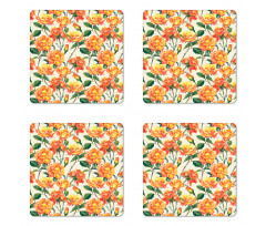 Old Bridal Vivid Bouquet Coaster Set Of Four