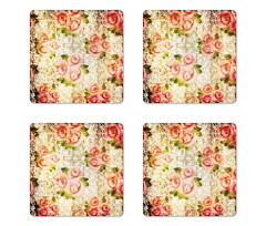 Psychedelic Floral Motif Coaster Set Of Four