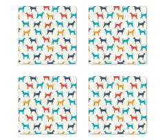 Retro Dog Coaster Set Of Four