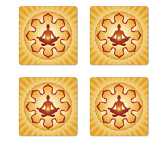 Lotus Balance Striped Coaster Set Of Four