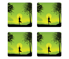 Sunset Sky in Forest Coaster Set Of Four