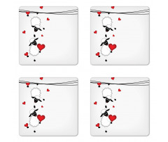 Heart Shapes in Love Coaster Set Of Four