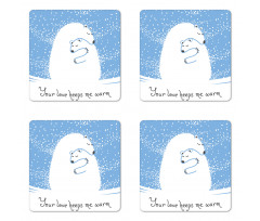 Polar Bear Mother Baby Coaster Set Of Four