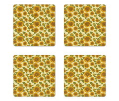 Funky Style Sunflower Coaster Set Of Four