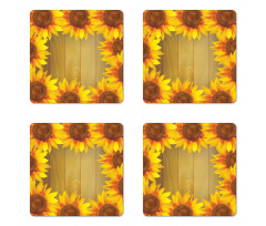 Flower Frame Circle Coaster Set Of Four