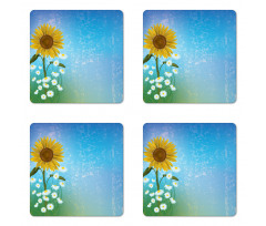 Sunflowers Chamomiles Coaster Set Of Four