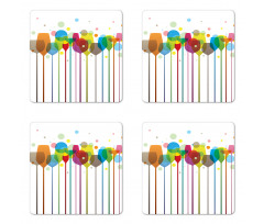 Wine Colorful Glasses Coaster Set Of Four