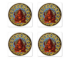 Elephant Sculpture Coaster Set Of Four